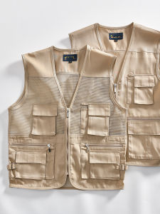 South Korea Orders! Outdoor Cattle Goods! Export Men Summer Casual Multi-Pocket Workwear Vest Fishing Hiking Vest