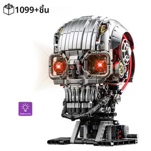 2025 ใหม่STEM Creative Dynamic Mechanical Skull Head Building Blocksกระดูกเดสก์ท็อปเครื่องประดับชุดเด็กประกอบของขวัญของเล่นสําหรับชาย