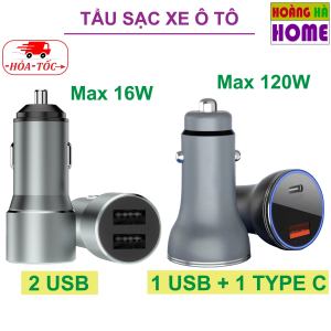 Tẩu sạc nhanh ô tô Tẩu sạc oto Tẩu xạc nhanh ô tô type C công suất tối đa 120W