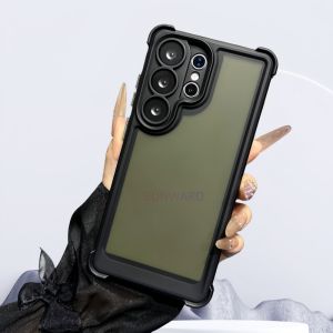 Armor Acrylic Four-corner Anti-fall Protect Phone Case For Samsung Galaxy S26 S25 S24 26 Ultra Plus Matte Clear Shockproof Cover