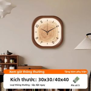 YIYUXUAN | Đồng Hồ Tường Sang Trọng Phong Cách Retro Không Cần Khoan
