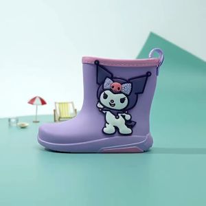 Childrens Cartoon Rain Boots for Kids Boys and Girls Waterproof Non-slip Rubber
