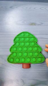 Christmas Decorations Pop it Fidget Toy Pop Bubble Santa Claus Gingerbread Man Christmas Tree Toy