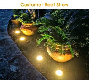 2 Pack Solar Lights Outdoor with 16 LEDs Bright Solar Ground Lights Outdoor Waterproof Solar Disk Lights for Pathway Garden Yard Lawn Walkway Driveway