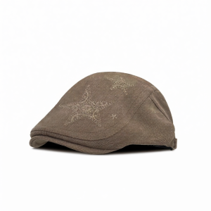Retro Floral Small Face Forward Beret Cap