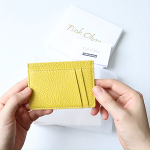 Ví Đựng Thẻ Card Holder PINK OHARA Card Slim Da Bò Thật