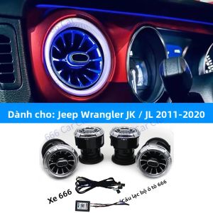 Đèn LED Khe Gió Điều Hòa Cho Xe Jeep Wrangler JK JL 2011-2023 256 Màu Sắc Điều Chỉnh Đèn Trang Trí Nội Thất Vòi Gió Tuabin