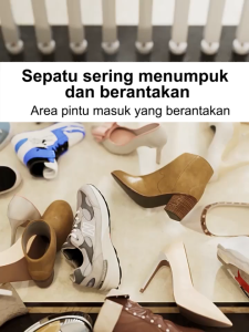 Baja Rak Sepatu Tertutup Lemari Penyimpanan Multi anti debu Lapis Lemari Sepatu Besar Pintu Kaca