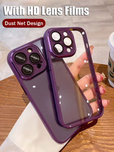 Crashstar Với Ống Kính Phim cứng trong suốt Chống Rơi vỏ điện thoại Cho iPhone 15 14 Pro Max Cộng Với 13 Pro Max 12 Pro Max Rõ Ràng Chống Bụi Ốp điện thoại Chống Sốc điện thoại sang trọng Bìa Với Ống Kính bọc hoàn toàn Bảo Vệ Máy Ảnh