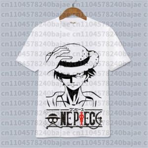 Bandai | ONE PIECE Anime Peripheral Clothes Short-sleeved Mens and Womens Cartoon T-shirt Y2K Cotton Print Tee Harajuku Streetwear Tops