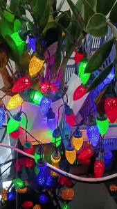Đèn Dây Năng Lượng Mặt Trời Hình Dâu Tây Giáng Sinh Ngoài Trời Chống Nước Đèn Sân Vườn Cho Năm Mới Tiệc Cưới Trang Trí Sân Vườn Kèm Bóng Đèn LED