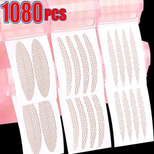 แผ่นแปะตาสองชั้น360/1080ชิ้นมองไม่เห็นกาวใสเส้นใยธรรมชาติลูกไม้ตาข่ายเส้นใยธรรมชาติสองเทปติดเปลือกตาเรืองแสง