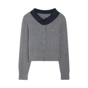 NAPSNAPS | Áo Cardigan Knit Cổ Polo Hai Màu