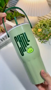 Bình Chill giữ nhiệt 1L Tân Lập Thành ly đựng nước có quai xách nhựa PP an toàn màu pastel xinh xắn