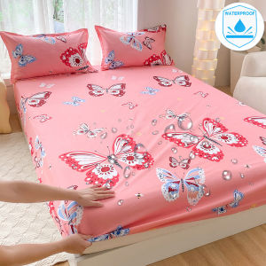 Fashionable Waterproof Bed Fitted Sheet Mattress Protect Cover- Comfort Playful Pattern Upgrade Your Bedding with Fun