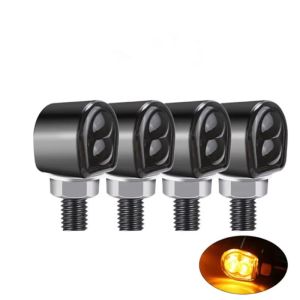 สัญญาณไฟเลี้ยวรถจักรยานยนต์ 12V 8mm Mini รถจักรยานยนต์ไฟเลี้ยวไฟสัญญาณสําหรับ Honda สําหรับ Yamaha สําหรับ Kawasaki Cafe Racer