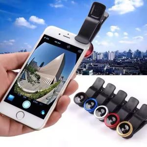 3in1 Fisheye Wide Angle Micro Camera Lens for iPhone Xiaomi Redmi 3in1 Zoom Fish Eye Len on Smartphone Lenses with Phone Clip