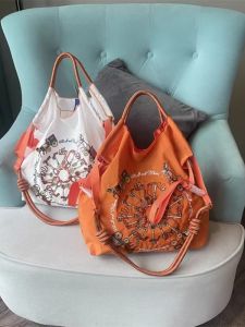 Eco-Friendly Nylon Shopping Bag Korean and Japanese Embroidery Style Ball Bag for Women Handbag Crossbody Bag