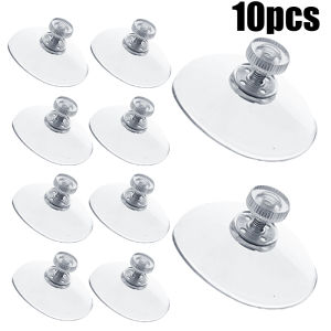 10Pcs 5cm Transparent PVC Strong Suction Cup Hook M5 Metal Screw Nut Sticky Suction Cup with Screw for Bathroom Kitchen Car Sunshade Removable Hook