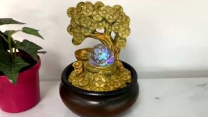 น้ำพูด้วย 100% น้ำพูล สำหรับตกแต่ง น้ำยานเหลียม 1000 มล | ปั๊มน้ำพร้อมไฟ LED ทำงาน สำหรับแถมฟรี | เสียงผ่อนคลาย สำหรับตกแต่ง | สีเหลียม