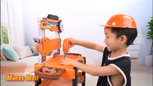 Kids Toolbox Toy Simulated Screw Tightening DIY Tool Bench Multi-function Repair & Assembly Birthday Gift for Boys