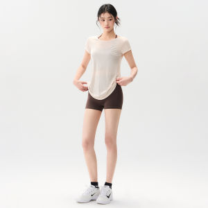 YUANQINVHAI | Breathable Lace Back Summer Short Sleeve Fitness Top