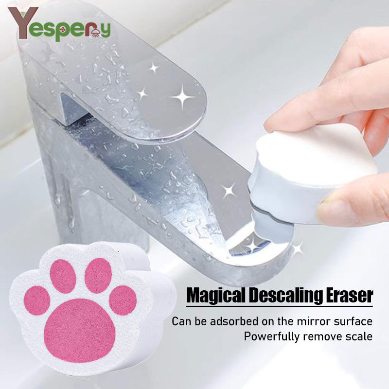 YESPERY Cat Claw Mirror Magic Wipe Bathroom Glass Mirror Surface Faucet Descaling Sponge Cleaning Wipe to Remove Stains and Leave No Marks