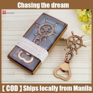 【Local Delivery】 Golden Rudder Sailor Nautical Anchor and Boat Wheel Bottle Opener Giveaways For Birthday Travel Baptismal Souvenir Wedding Giveaway