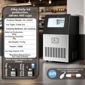 Commercial Small Automatic High Capacity Ice Machine Producing Cube Ice