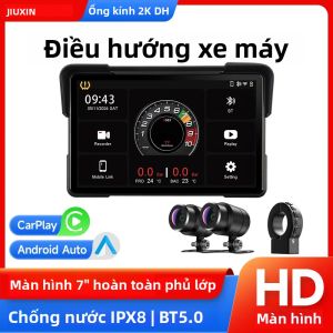 Máy Nghe Nhạc Đa Phương Tiện Xe Máy 2K HD 5/7 Inch Tích Hợp Định Vị GPS Ghi Hình Video Hỗ Trợ Không Dây CarPlay Và Android Auto Màn Hình Chống Nước IPX8