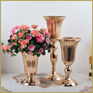 Ornamen Kerajinan Vas Hias Emas Mewah Emas Vas Bunga Rumah Vas Desktop Kerajinan Merangkai Bunga Pesta Pernikahan Natal Bunga Berdiri