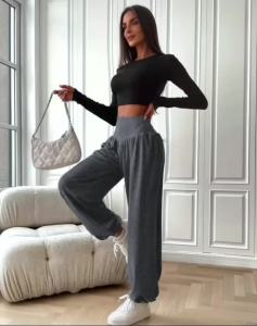 Quần Tập Yoga Thể Thao Mềm Mại Có Thun Co Giãn Cho Nữ Quần Tập Thể Dục Khiêu Vũ Dáng Rộng Thông Thường Quần Áo Thể Thao Dài Đến Mắt Cá Chân Hàng Ngày Polyester Elastane