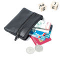 Men Women Card Coin Key Soft Holder Zip Leather Wallet Pouch Bag Purse Gift New Fashion Black Mini Coin Holders. 