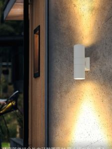Modern Minimalist LED Outdoor Wall Lamp Double Head up down Wash Wall Light Hotel Column Fence Wall Mounted Lamp Waterproof
