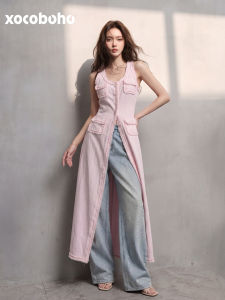 xocoboho | Chic French Artistic Sleeveless Long Shirt