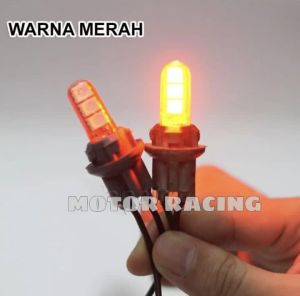 2Pcs Lampu Sein Sen Motor Variasi LED Kedip T10 Jelly 6 Titik