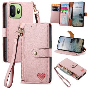 szhaiyu | For OnePlus Turbo 6 Nord 5 ACE 5 Ultra 15 15R 15T 5G Phone Case Luxury Leather Zipper RFID Wallet Card Slot Wrist Strap Cover