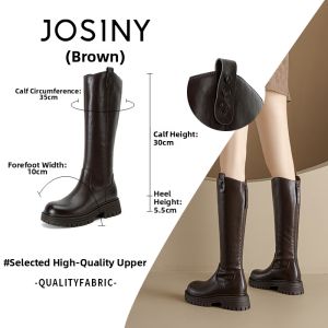 Josiny | Elevating Thick-soled Long Boots for Petite Women