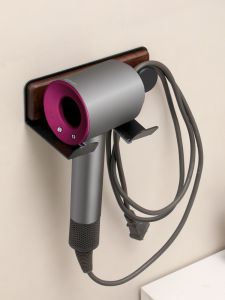 Walnut Hair Dryer Bracket Applicable to Dyson Xiaomi Kangfu Punch-Free Hair Dryer Wall Storage Shelf