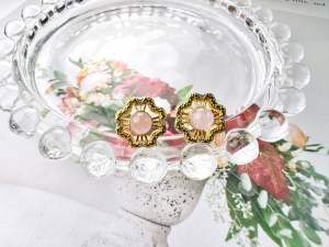 Subang Kristal Natural Crystal Queen Kunzite Earrings 925 Silver Pin 纯天然水晶 水晶皇后紫锂辉耳钉