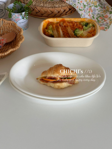 Simple Pure Color Oval Ceramic Western Dinner Plate Home Use Pasta Plate Dessert Plate Multifunctional Dishware for Adults