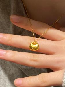 แบบดั้งเดิมทองไขมันโชคสร้อยคอจี้ผู้หญิง 999 หยวนทองกระเป๋า Charm Clavicle Chain ของขวัญสําหรับแฟนแฟชั่นเครื่องประดับ