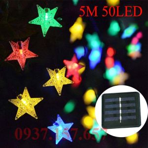 Đèn led dây năng lượng mặt trời hình ngôi sao dài 5M 50LED