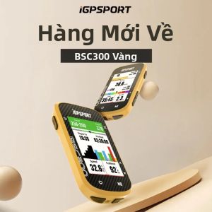 Máy Tính Xe Đạp iGPSPORT Bsc300 Màu Vàng Phiên Bản Mới Màn Hình Màu GPS Cảm Biến Tốc Độ Và Cadence Bản Đồ Toàn Cầu Chống Nước IPX7
