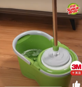 [SG Ready Stock] 3M Scotch-Brite 360° Dual Wash Spin Mop Bucket Set with 2/4/6 Microfiber Mop Heads - T7