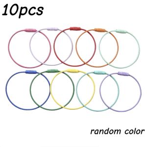 40pcs Multi-Color Wire Keychain Stainless Steel Key Rings Durable Multipurpose Luggage Tag Ring Portable for Travel Everyday Use
