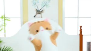 长条猫抱枕亚马逊皮壳圆柱枕头卡通猫咪大号毛绒玩具布娃娃