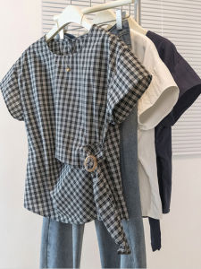 AIYITI | Plus Size Slim Fit Stylish Checkered Short Sleeve Top
