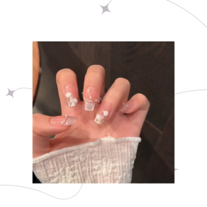 [Sweet Tulip] Soft Pink Matte Cat Eye Press-On Nails | Handmade Pearl Gloss Finish | Short Coffin Shape – Size S Only