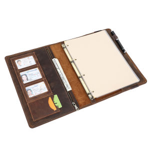 Hiram da ngựa điên cổ điển A4 máy tính xách tay bìa văn phòng kinh doanh đa chức năng vở bìa da Pads